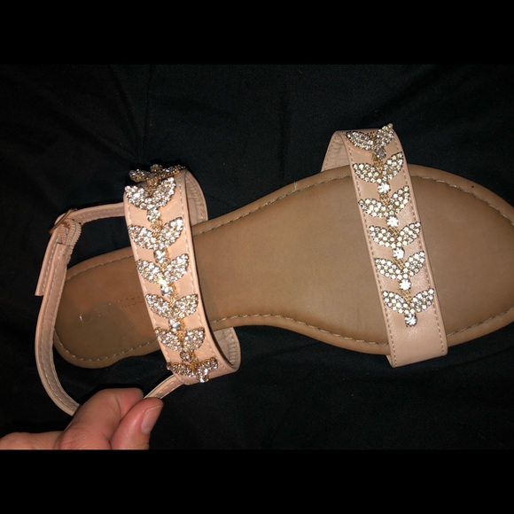 Sparkly Nude Sandals ✨ - Picture 3 of 6